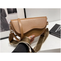 Casual Minimalist Saddle Crossbody Bag for Women - Trendy Underarm Shoulder Bag | Solid Color Bucket Style Versatile Everyday Handbag