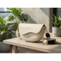 Casual Minimalist Saddle Crossbody Bag for Women - Trendy Underarm Shoulder Bag | Solid Color Bucket Style Versatile Everyday Handbag