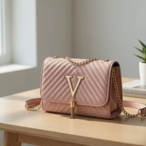 Fashion Heart Pattern PU Leather Shoulder Bag for Women - Waterproof Chain Decor Crossbody Bag