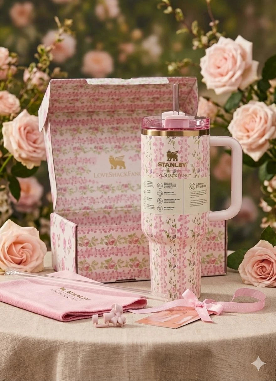 The STANLEY FLORAL PINK 40 oz Tumbler