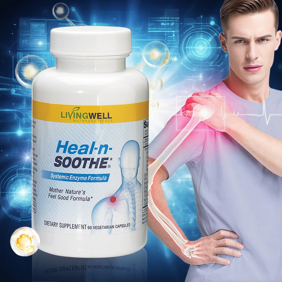 LivingWell HEAL-N-SOOTHE Proteolytic Enzymes Pain Relief & Inflammation